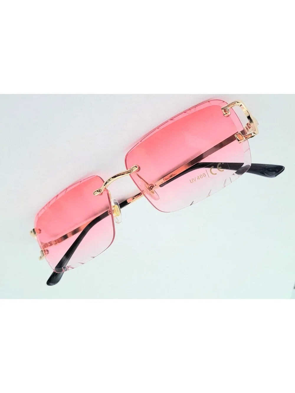 Piccadilly Pink Gradient C Diamond Cut Designer Sunglasses